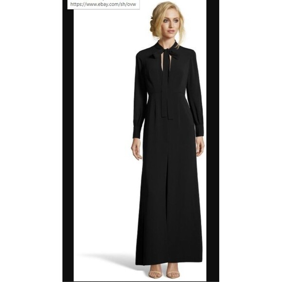 Jill Jill Stuart Women's Dress 6 Plum Purple Maxi Special Occasion Crepe Bow Tie - Picture 11 of 11